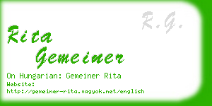 rita gemeiner business card